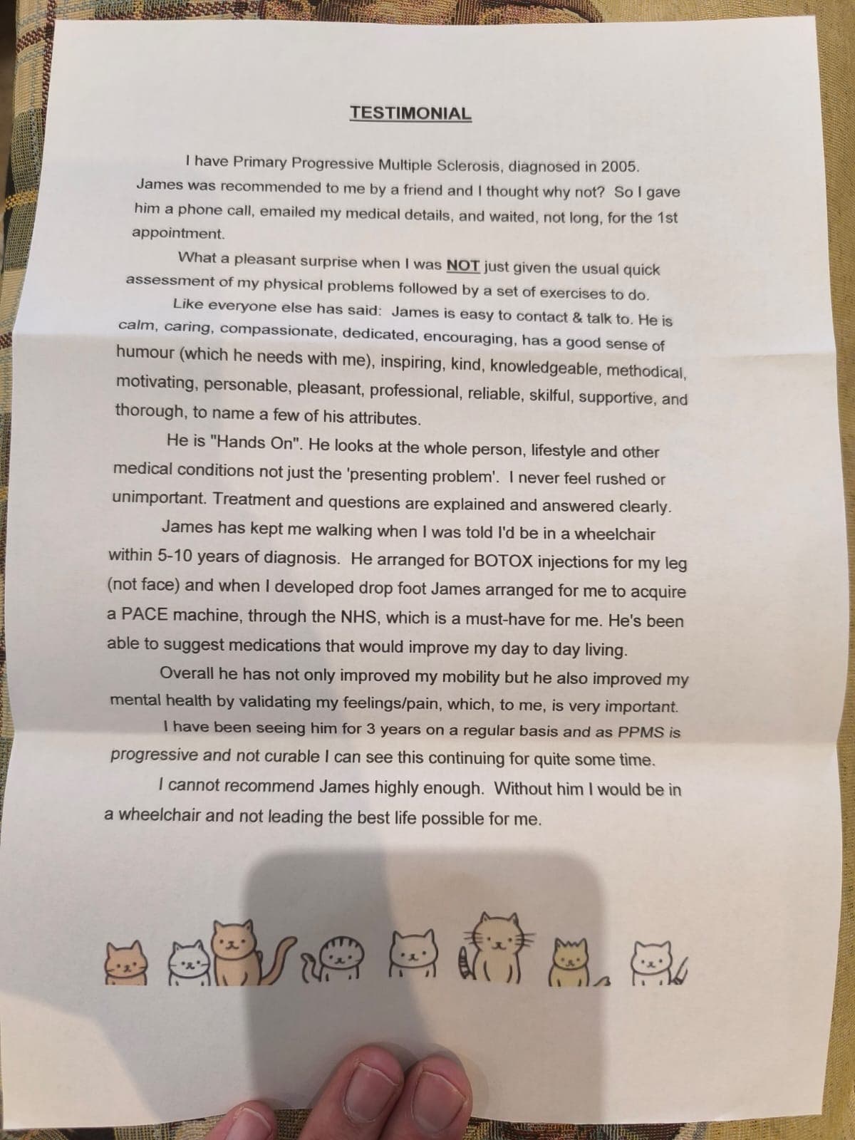 Lady with progressive multiple sclerosis